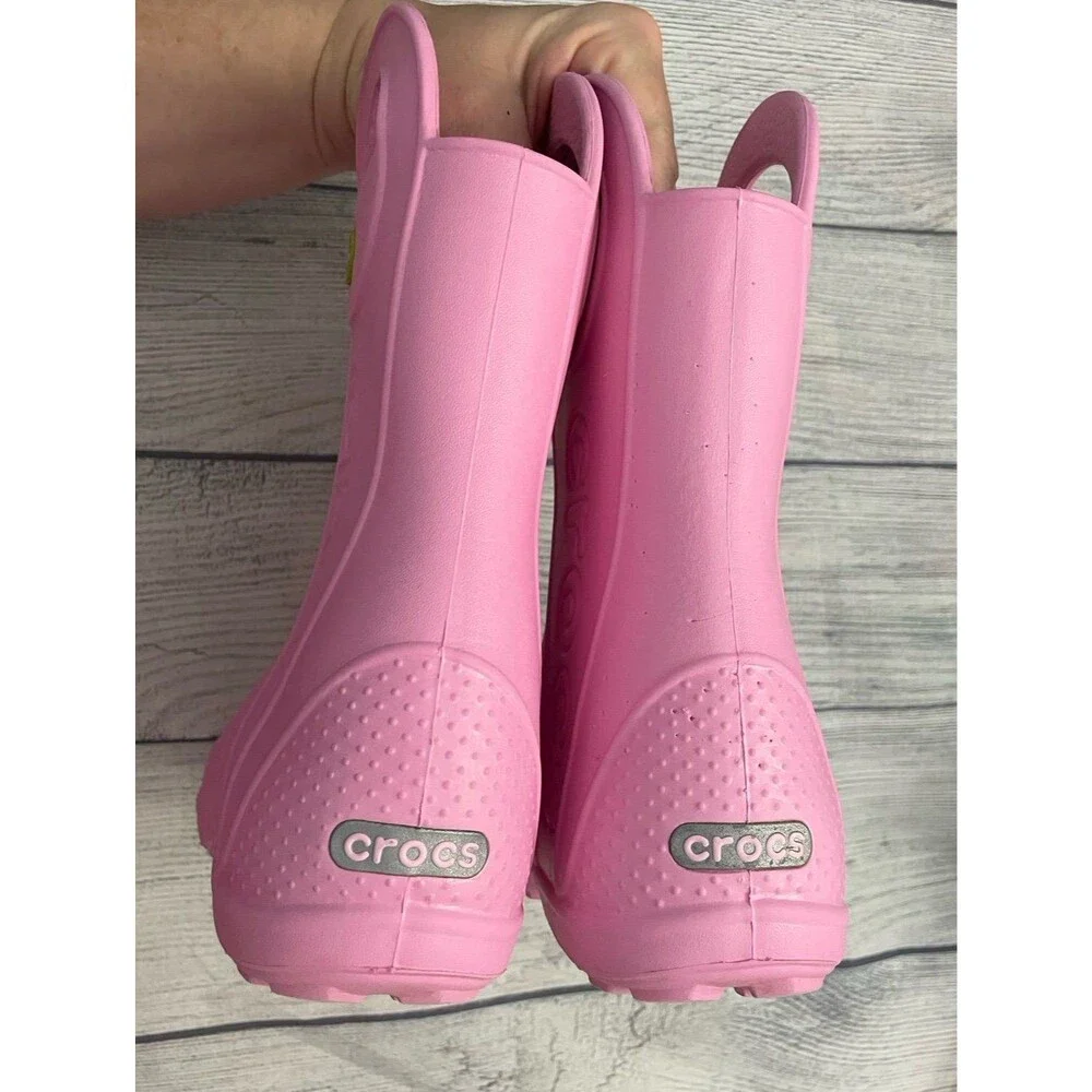 Pink Croc Crocs Girl Boots, Size Youth 1